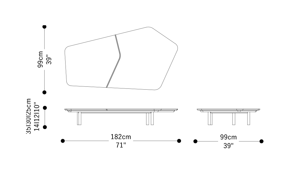 Image of the main dimensions of the product